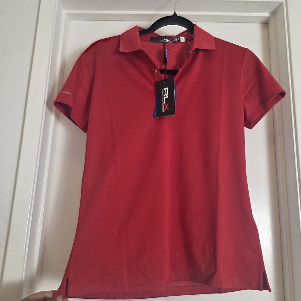 RLX Ralph Lauren Women Pique Performance Polo Shirt Classic Fit Golf Preppy XS